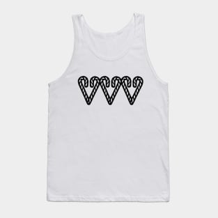 Candy Cane Hearts Christmas Line Art Tank Top